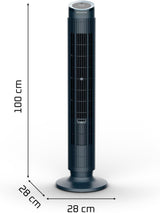 Rowenta Eole Silence Force Turmventilator, leistungsstark, Silent-Modus, 12 Geschwindigkeitsstufen, 5 Automatikmodi, Timer, 60-90°-Schwenkung,