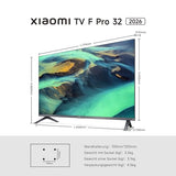 Xiaomi TV F Pro 32, 32 Zoll (81 cm), QLED, Smart TV, Fire OS7, Triple Tuner DVB-C/S/S2/T/T2,Dolby Audio , DTS Virtual:X, DTS-HD, Sprachsteuerung mit