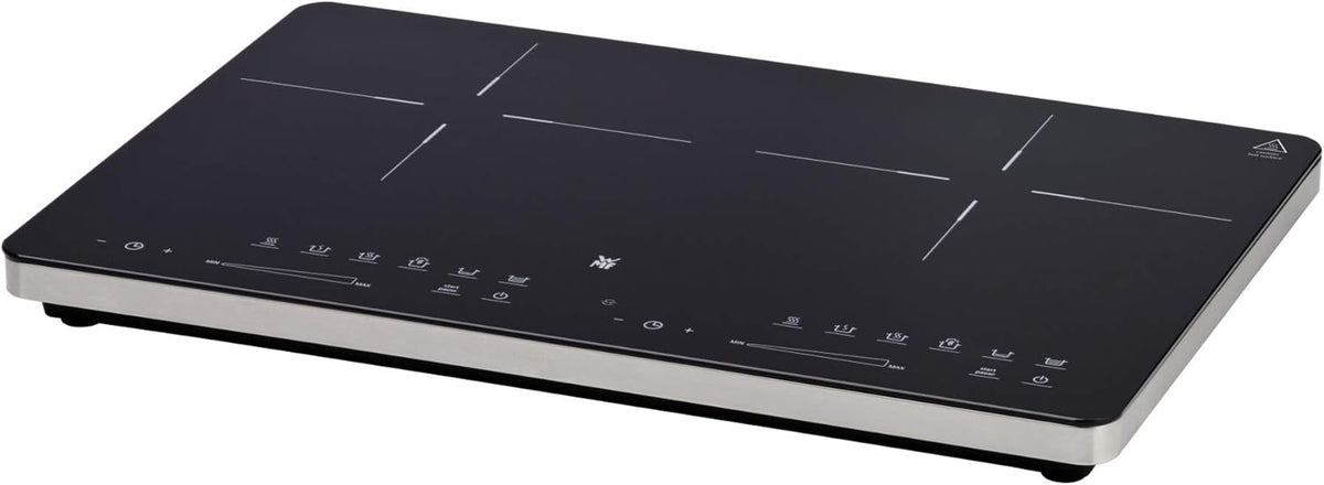 WMF Kult X Doppel- Induktionskochfeld 2 Platten, Kochplatte bis 28 cm, 2 Kochzonen, 8 Stufen, Topferkennung,Touch-Display, Glaskeramik, Timer-Funktion