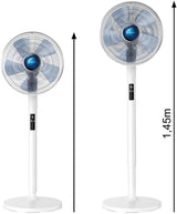 Rowenta VU5870 Standventilator Turbo Silence Extreme+ | Fernbedienung | 5 Geschwindigkeiten | Abschaltautomatik | Timer | Automatische Oszillation |